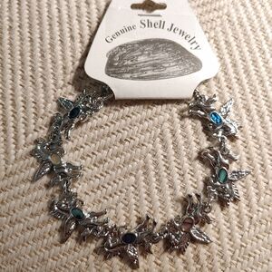 Unicorn Shell Silver tone Bracelet